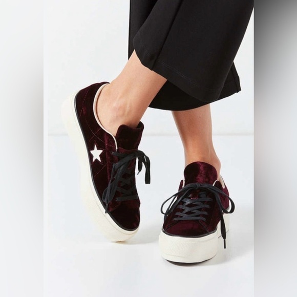 Converse Shoes - Converse velvet chunky woman’s sneakers